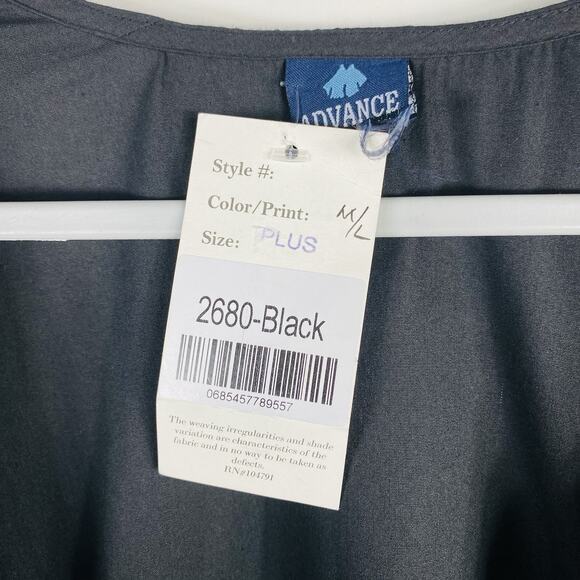 Advance Apparels Size Medium Large Tiered Sleeve Belted Wrap Top Black Cotton - Picture 4 of 4